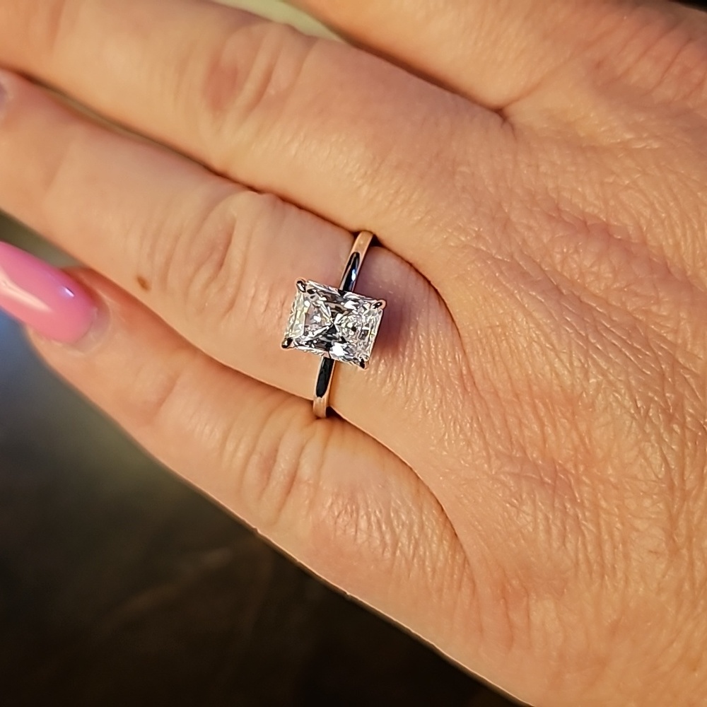 NWT 3CT 925 Sterling Silver Solitaire Engagement Ring Size 9